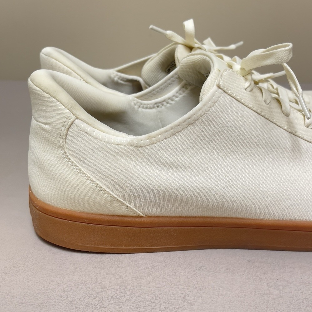 Kizik Irving Shoes Men 11.5 Wide Beige Canvas Hands Free Lace Up Walking Sneaker - Picture 10 of 14